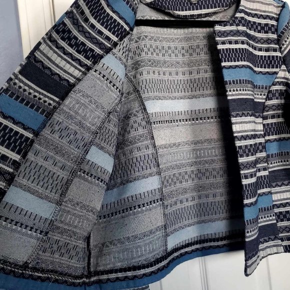 Women's XL Violet B.  Navy Blue Striped Jacket - Picture 3 of 10